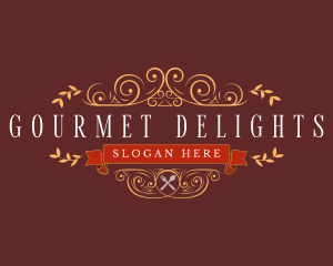 Gourmet Kitchen Cafeteria logo design