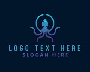 Squiggle - Kraken Sea Monster logo design