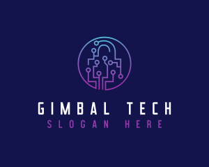 Digital Tech Padlock logo design