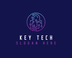 Digital Tech Padlock logo design