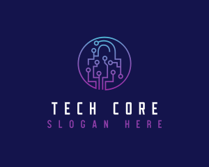 Digital Tech Padlock logo design