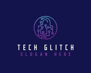 Digital Tech Padlock logo design