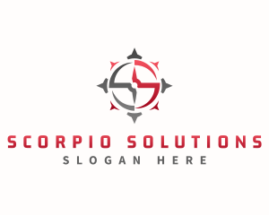 Travel Compass Letter S logo design