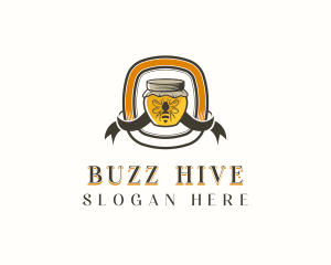 Bumblebee - Honey Bee Jar logo design