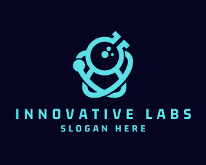 Scientist - Science Flask Laboratory logo design