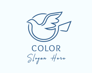 Passerine - Flying Blue Dove logo design