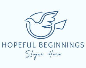 Hope - Flying Blue Dove logo design
