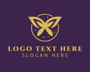 Exclusive - Gold Butterfly Wings logo design