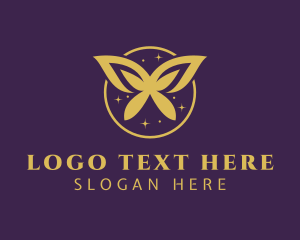 Butterfly - Gold Butterfly Wings logo design