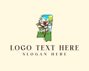 Plant - Mississippi Magnolia Flower logo design