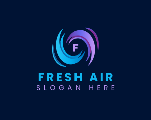 HVAC Wind Airflow logo design