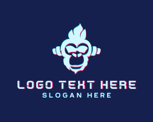 Anaglyph - Glitch Ape Monkey logo design