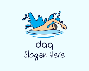 Freestyle Swimmer Swimming Logo