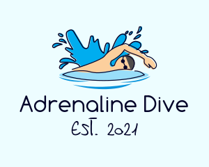 Freestyle Swimmer Swimming logo design