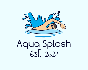 Swimming - Freestyle Swimmer Swimming logo design
