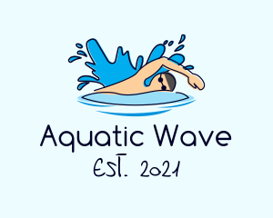 Freestyle Swimmer Swimming logo design