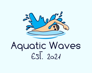 Swimming - Freestyle Swimmer Swimming logo design