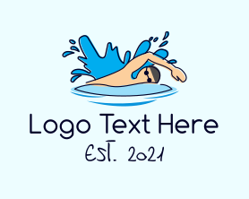 Olympic - Freestyle Swimmer Swimming logo design