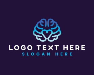 Brain - Mental Brain Heart logo design
