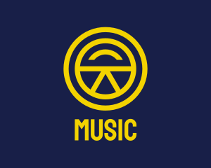 Network - Yellow Tech Badge logo design