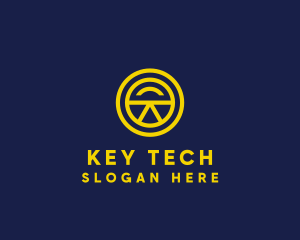 Yellow Tech Badge  logo design