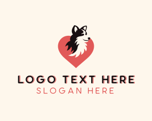 Pet Care - Dog Canine Heart logo design