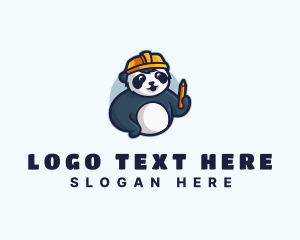 Construction - Panda Contractor Engineer logo design