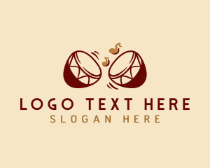 Drum - Tribal Drum Percussion logo design