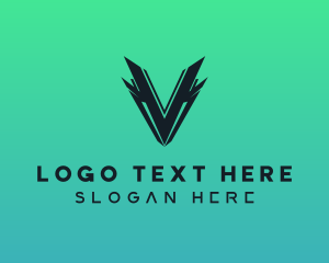 Cyber - Esports Gaming Letter V logo design