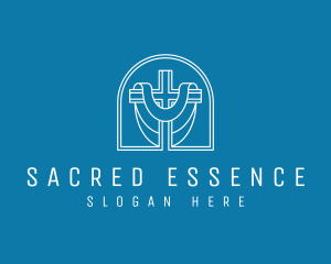 Church Altar Crucifix logo design