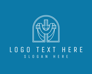 God - Church Altar Crucifix logo design