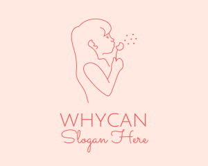 Daycare Center - Minimalist Girl Dandelion logo design