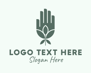 Natural Plant Hand logo design