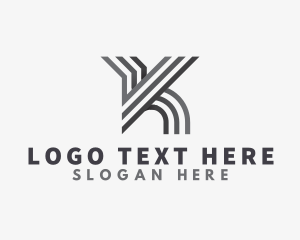 App - Stripes Generic Letter K logo design