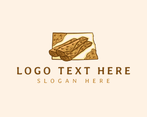 Map - North Dakota Lefse Food logo design