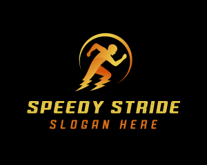 Sprinter - Fast Human Lightning logo design