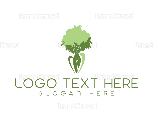 Organic Leaf Woman Logo