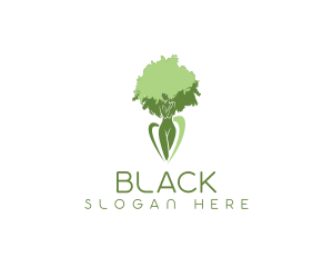 Vegan - Organic Leaf Woman logo design