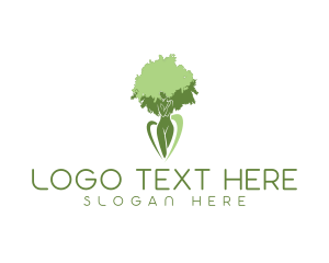 Vegetarian - Organic Leaf Woman logo design