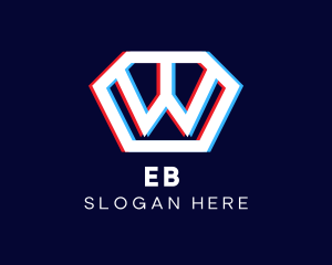 Web - Glitchy Letter W Tech logo design