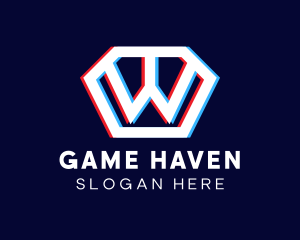 Gaming - Glitchy Letter W Tech logo design
