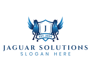 Pegasus Stallion Shield logo design