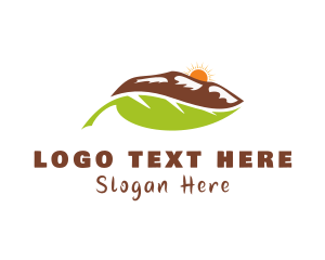 Green Mountain - Mountain Leaf Travel logo design