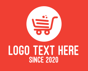 Modern Orange Shopping Cart Logo