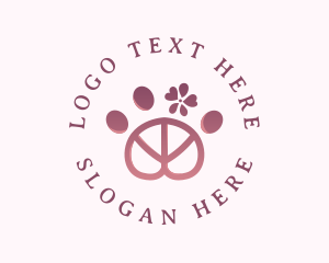 Hippie - Pet Paw Peace logo design