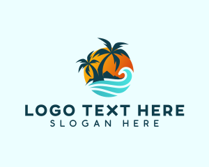 Moonrise - Beach Wave Tropical logo design