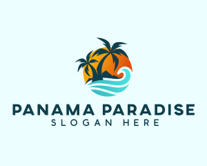 Beach Wave Tropical logo design