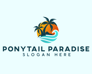 Beach Wave Tropical logo design