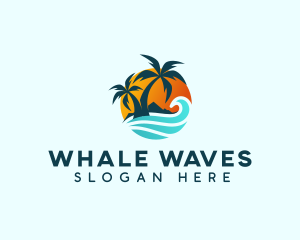 Beach Wave Tropical logo design