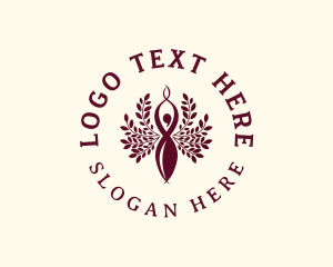 Self Care - Lady Meditation Tree logo design
